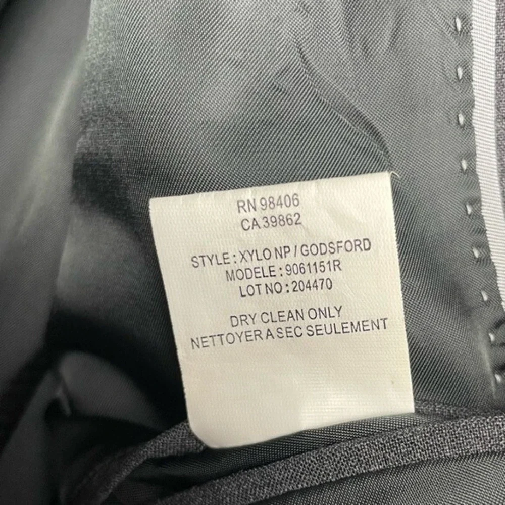 Theory Charcoal Gray Xylo Godsford Stretch‎ Wool 2 Button Suit Jacket Blazer 42R